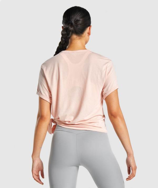 Damske Tricka Gymshark Essential Svetlo Ruzove | RT6749853